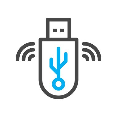 Vektör usb düz biçim simgesi