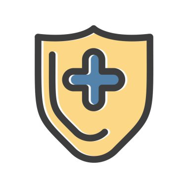 Kalkan simgesinin vektör illüstrasyonu 