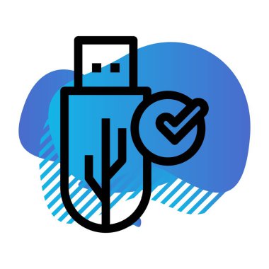 Vektör usb düz biçim simgesi