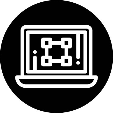 Dizüstü bilgisayar simgesinin vektör çizimi 