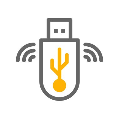Vektör usb düz biçim simgesi