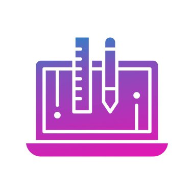  Dizüstü bilgisayar simgesinin vektör çizimi 