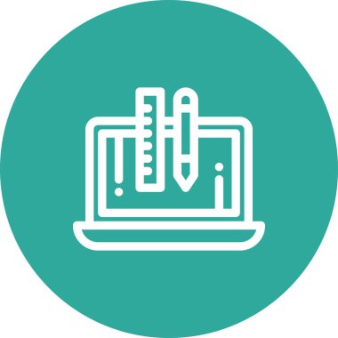  Dizüstü bilgisayar simgesinin vektör çizimi 