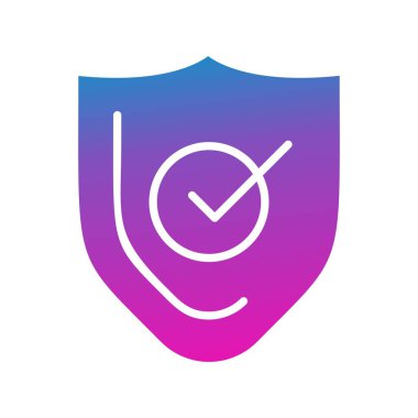 Kalkan simgesinin vektör illüstrasyonu 