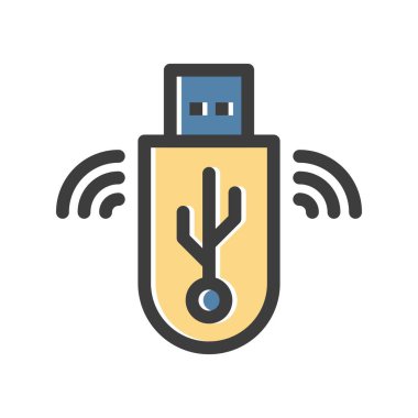 Vektör usb düz biçim simgesi