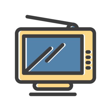 vektör tv düz biçim simgesi