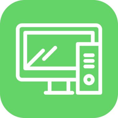 vektör Bilgisayar düz biçim simgesi   