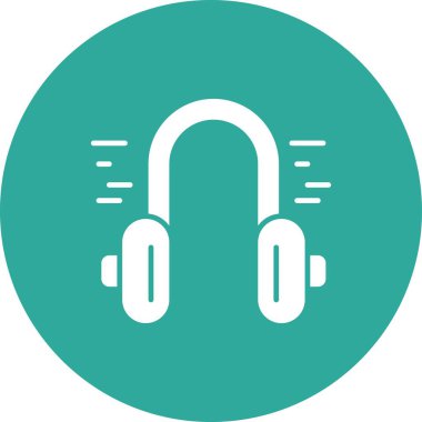 vektör kulaklık düz biçim simgesi