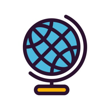 Vektör Dünya düz biçim simgesi