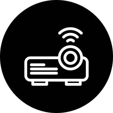 Projektör simgesinin vektör illüstrasyonu 