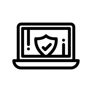 Dizüstü bilgisayar simgesinin vektör çizimi 