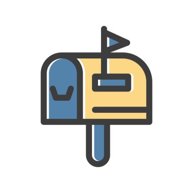 vektör posta kutusu düz biçim simgesi   