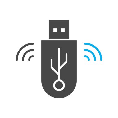 Vektör usb düz biçim simgesi