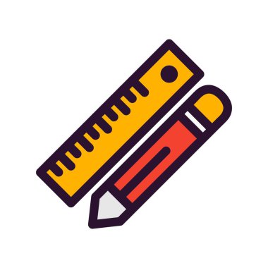  vektör kalem cetvel simgesi 