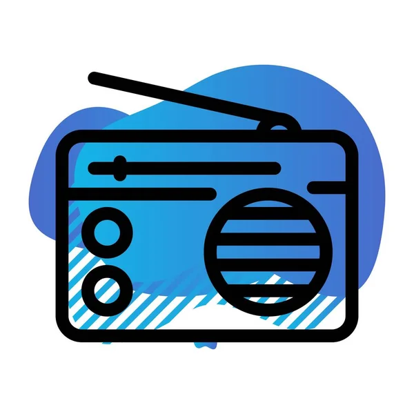 Vector Radio Flat Style Icon — Stock Vector