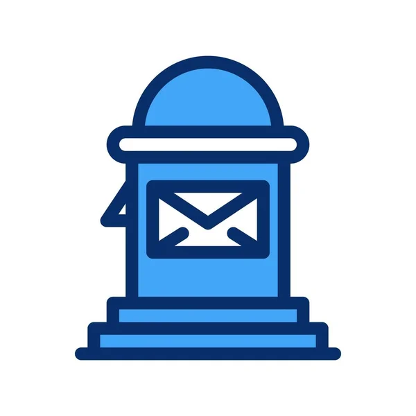 Vector Postbox Flat Style Icon — Stock Vector
