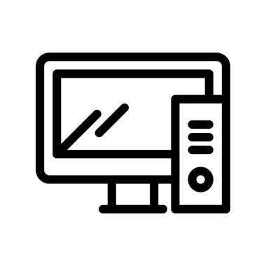 vektör Bilgisayar düz biçim simgesi   