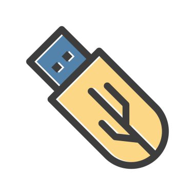 Vektör usb düz biçim simgesi
