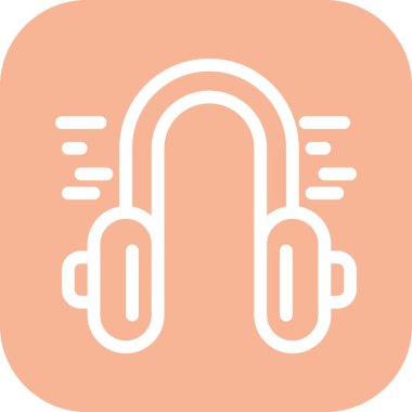 vektör kulaklık düz biçim simgesi