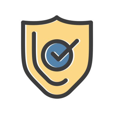 Kalkan simgesinin vektör illüstrasyonu 