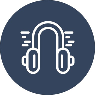 vektör kulaklık düz biçim simgesi