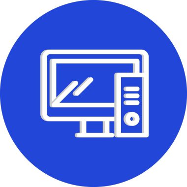 vektör Bilgisayar düz biçim simgesi   