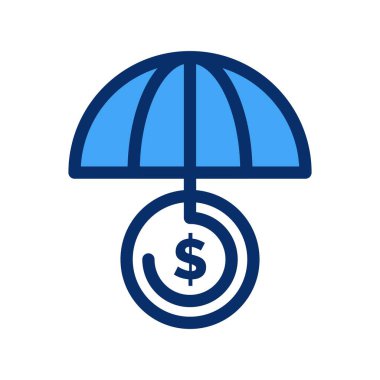 Şemsiye simgesinin vektör illüstrasyonu 