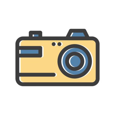 Kamera simgesinin vektör illüstrasyonu 