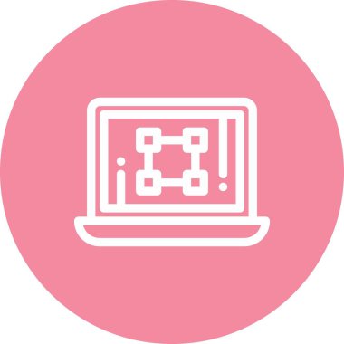 Dizüstü bilgisayar simgesinin vektör çizimi 