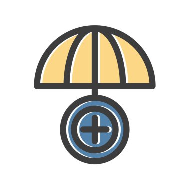 Şemsiye simgesinin vektör illüstrasyonu 