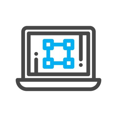 Dizüstü bilgisayar simgesinin vektör çizimi 