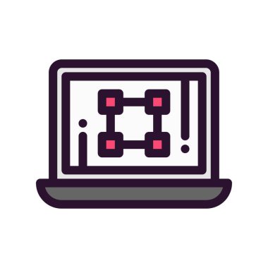 Dizüstü bilgisayar simgesinin vektör çizimi 