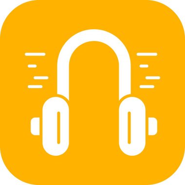 vektör kulaklık düz biçim simgesi