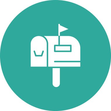 vektör posta kutusu düz biçim simgesi   