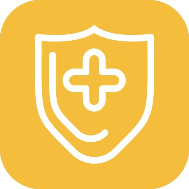 Kalkan simgesinin vektör illüstrasyonu 