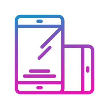 Vektör mobil düz biçim simgesi