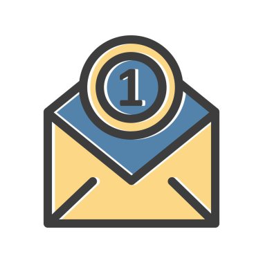 Vektör E- posta düz biçim simgesi