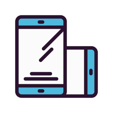 Vektör mobil düz biçim simgesi