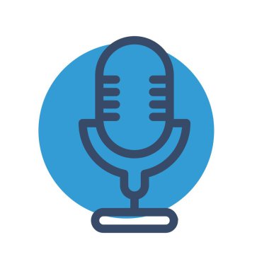 vektör mikrofon düz biçim simgesi