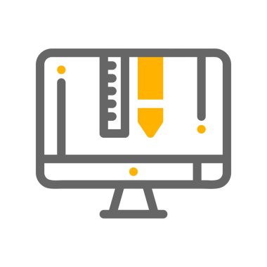 Lcd simgesinin vektör illüstrasyonu  