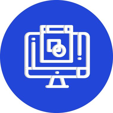 Lcd simgesinin vektör illüstrasyonu  