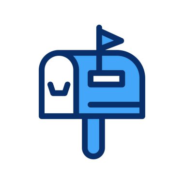 vektör posta kutusu düz biçim simgesi   