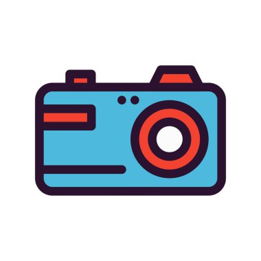 Kamera simgesinin vektör illüstrasyonu 