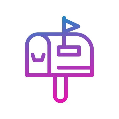 vektör posta kutusu düz biçim simgesi   