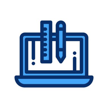  Dizüstü bilgisayar simgesinin vektör çizimi 