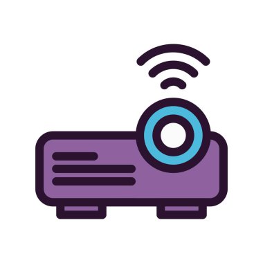 Projektör simgesinin vektör illüstrasyonu 