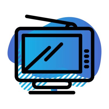 vektör tv düz biçim simgesi