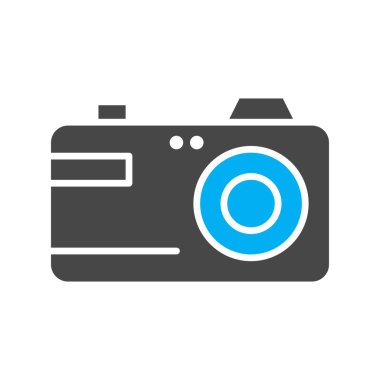 Kamera simgesinin vektör illüstrasyonu 