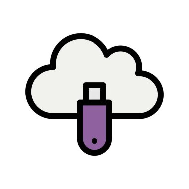 Vektör usb düz biçim simgesi