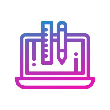  Dizüstü bilgisayar simgesinin vektör çizimi 